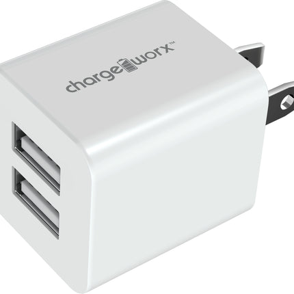 2.1A Dual USB Wall Charger, White