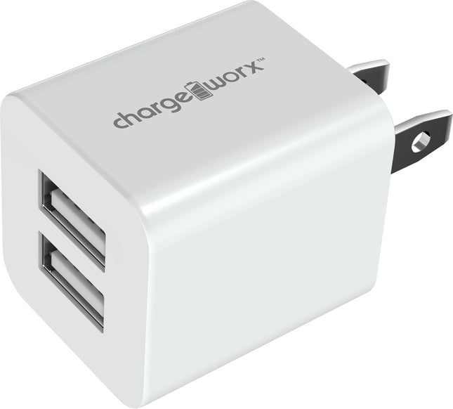 2.1A Dual USB Wall Charger, White