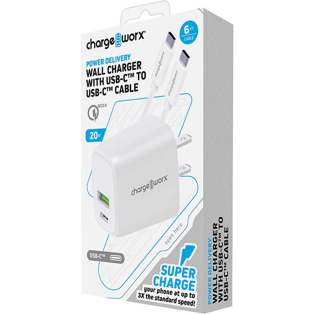 CX3012WH USB Wall Charger & 3-Tip Sync Cable, White