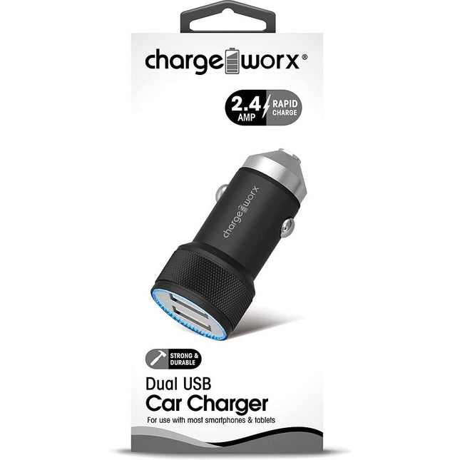 CX3043BK 2.4A Dual USB Folding Wall Charger, Black