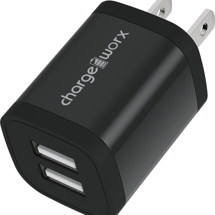 2.4 Dual USB Wall Charger, Black