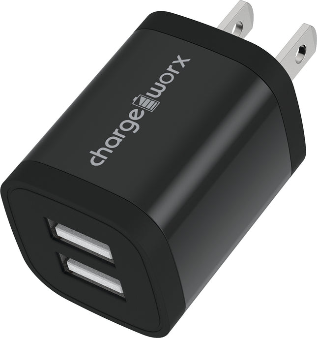 2.4 Dual USB Wall Charger, Black