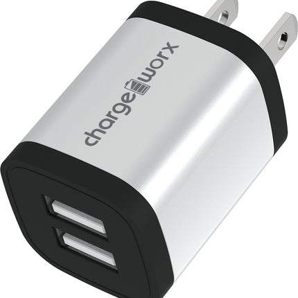 2.4 Dual USB Wall Charger, Silver