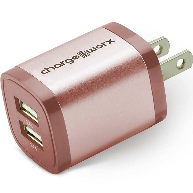 2.4Amp Dual USB Wall Charger, Rose Gold