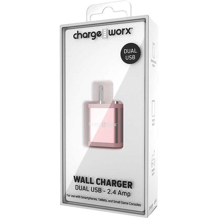 2.4Amp Dual USB Wall Charger, Rose Gold