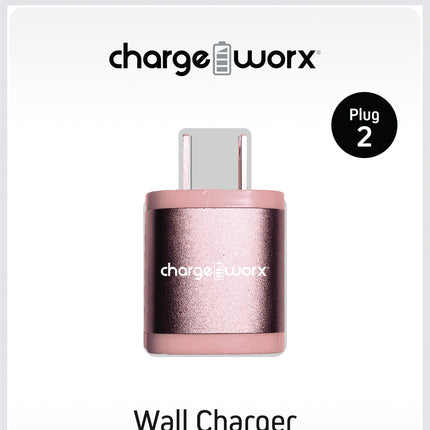 2.4Amp Dual USB Wall Charger, Rose Gold