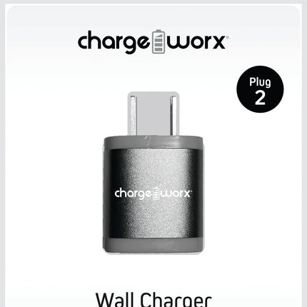 2.4Amp Dual USB Wall Charger, Silver