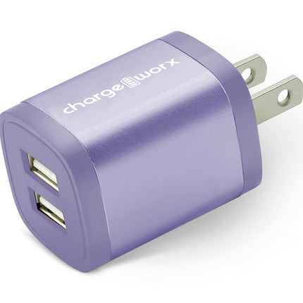 2.4Amp Dual USB Wall Charger, Violet