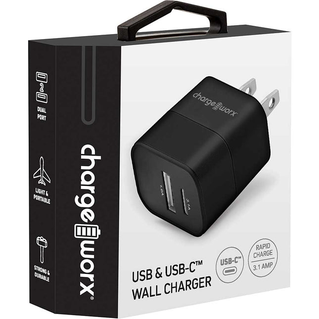 USB & USB-C™   Wall Charger, Black