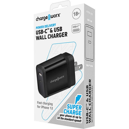 USB-C™ & USB Wall Charger w/Power Delivery, Black