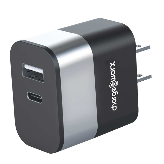 USB-C & USB Wall Charger With Power Delivery, Silver