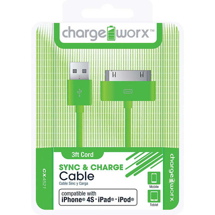 CX4521GN 3ft 30-Pin Sync & Charge Cable, Green