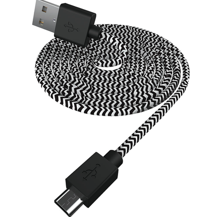 6ft Micro-USB Braided Sync & Charge Cable, Black