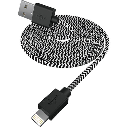 3ft Lightning Braided Sync & Charge Cable, Black