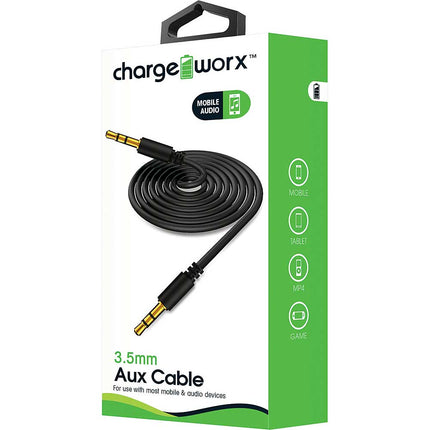 3ft Aux Audio Cable, Black