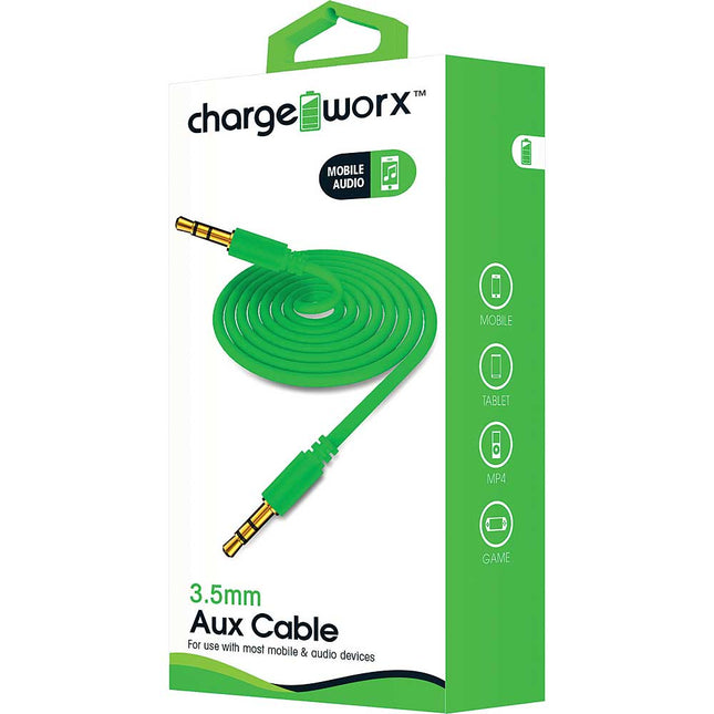 3ft Aux Audio Cable, Green