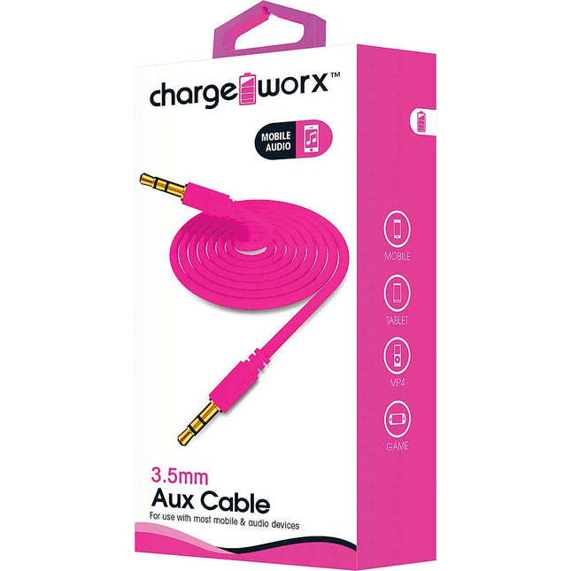 3ft Aux Audio Cable, Pink