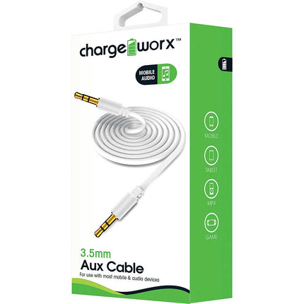 3ft Aux Audio Cable, White