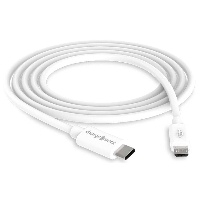 10ft USB-C to Micro-USB Sync & Charge Cable, White