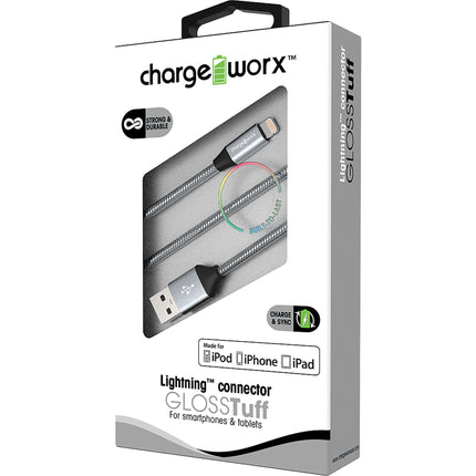 3ft Lightning GLOSS-TUFF Cable, Silver