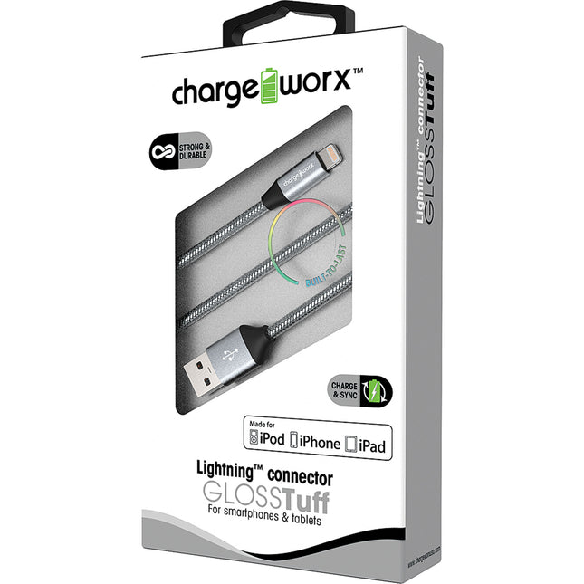 3ft Lightning GLOSS-TUFF Cable, Silver