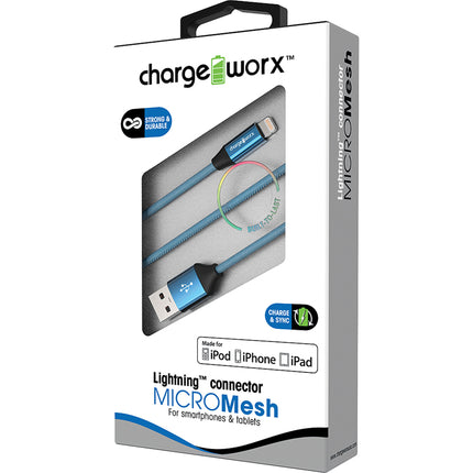 3ft Lightning MICROMesh Cable, Blue