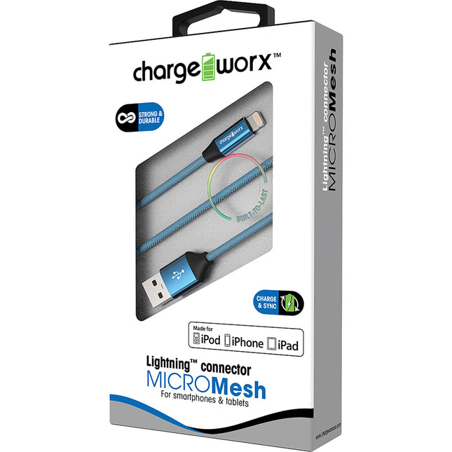 3ft Lightning MICROMesh Cable, Blue