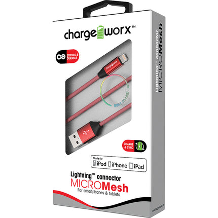 3ft Lightning MICROMesh Cable, Red