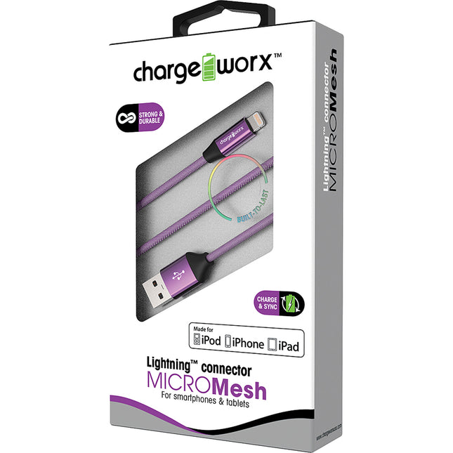 3ft Lightning MICROMesh Cable, Violet