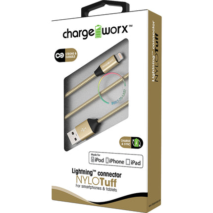 3ft Lightning NYLO-TUFF Cable, Gold