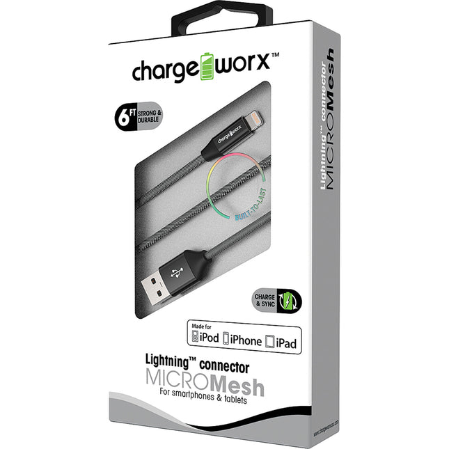 6ft Lightning MICROMesh Cable, Black