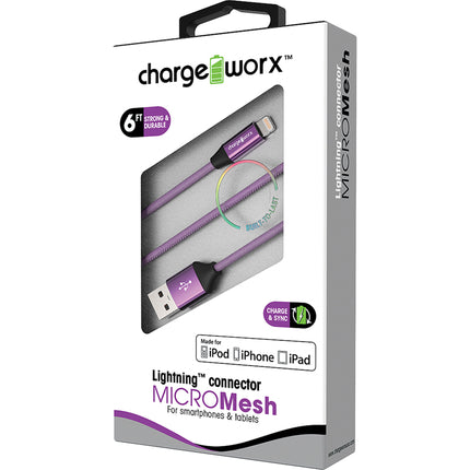 6ft Lightning MICROMesh Cable, Violet