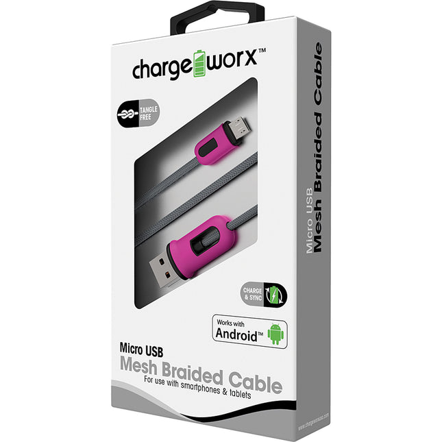 10ft Lightning MICROMesh Cable, Pink