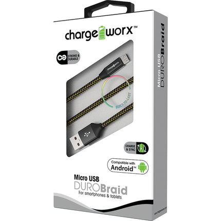 3ft Micro USB Sync & Charge Gold in-lay Cable, Black