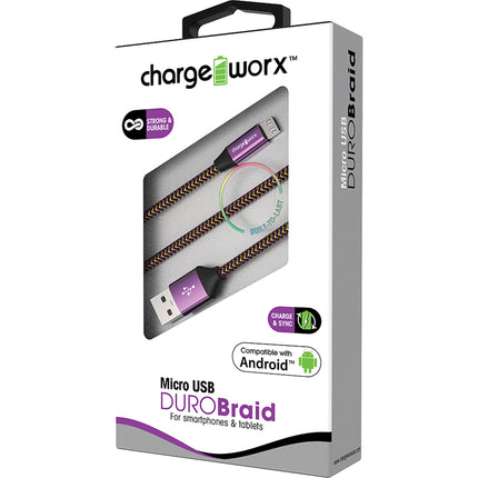 3ft Micro USB Sync & Charge Gold in-lay Cable, Violet