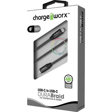 6ft USB-C to USB-C "DURABraid" Cable, Blue