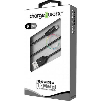 6ft USB-C to USB-C "FLXMetal" Cable, Blue