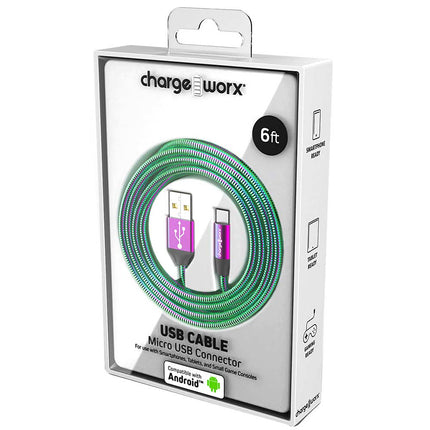 6ft Micro USB Cable, Iridescent