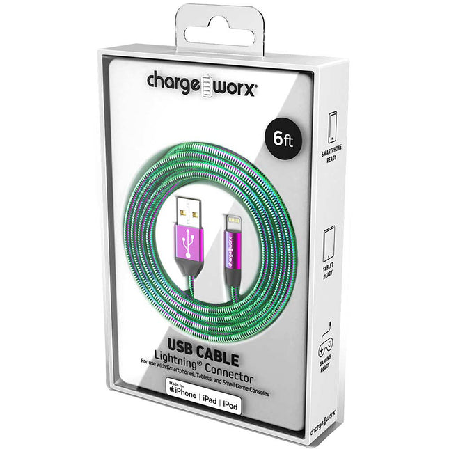 6ft Lightning Cable, Iridescent