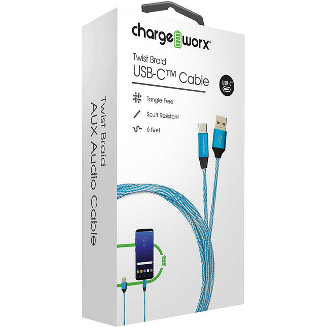 Twist Braid UCB-C Cable, Blue