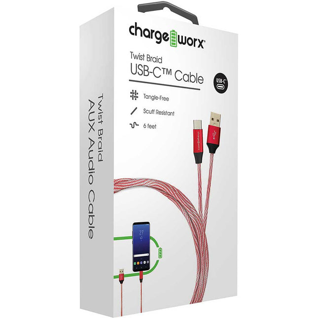 Twist Braid UCB-C Cable, Red