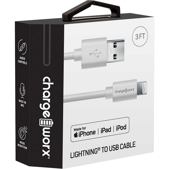 3 FT Lightning® to USB Cable, White