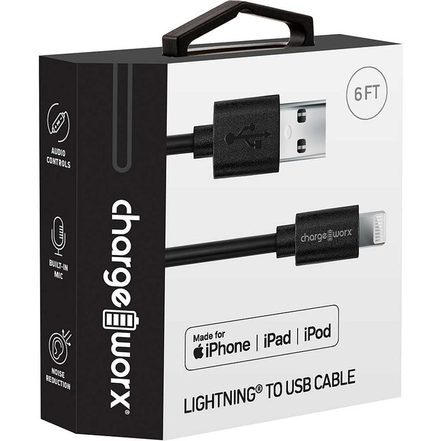 6 FT Lightning® to USB Cable, Black