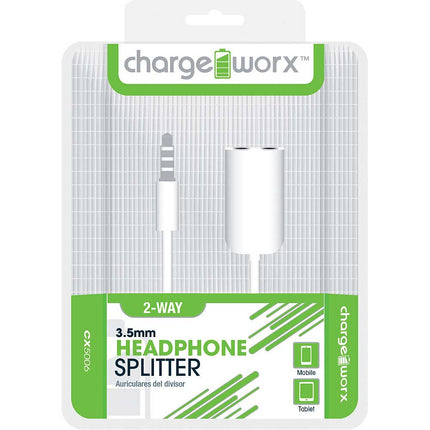 CX5006WH 2-Way Headphone Splitter, White
