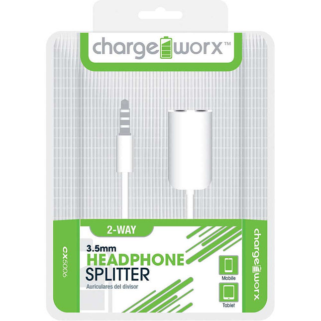 CX5006WH 2-Way Headphone Splitter, White