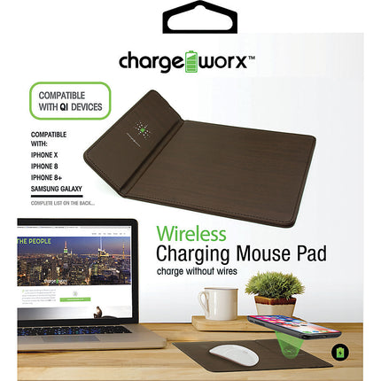 Wireless Charging Mouse Pad, Brown