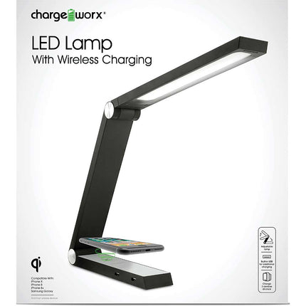 Dual USB Wireless Charger & Lamp, Black