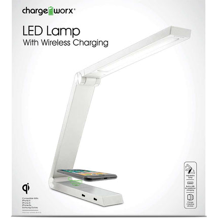 Dual USB Wireless Charger & Lamp, White