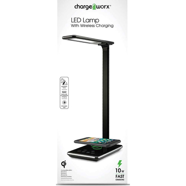 LED Lamp with Wireless Charging, Black