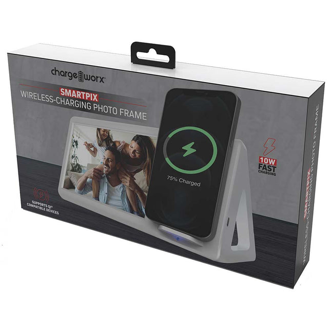 Smartpix Wireless-Charging Photo Frame, White
